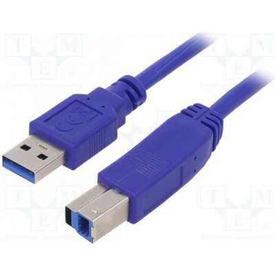 Gembird CCP-USB3-AMBM-0.5M USB 3.0, USB A vidlice, USB B, vidlice, zlacený, 0,5m, modrý – Zboží Mobilmania