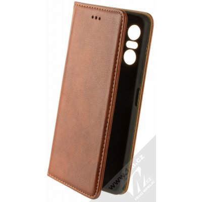 Pouzdro 1Mcz Grain Magnetic Book flipové Xiaomi Mi 11i, Poco F3 hnědé – Zbozi.Blesk.cz