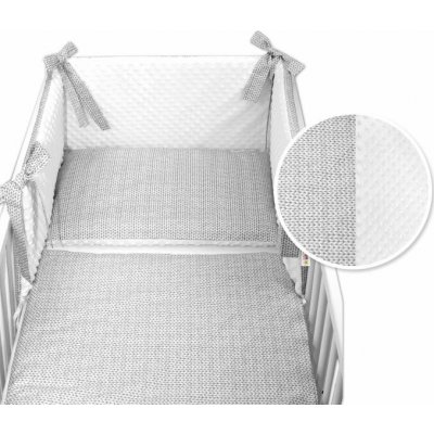 Baby Nellys 3dílná sada mantinel s povlečením minky Pletený cop drobný 135 x 100 cm – Sleviste.cz