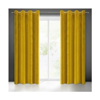 Dekorační jednobarevný velvet závěs s kroužky MY BEST 140x250 cm, mustard/hořčicová (cena za 1 kus) MyBestHome – Sleviste.cz