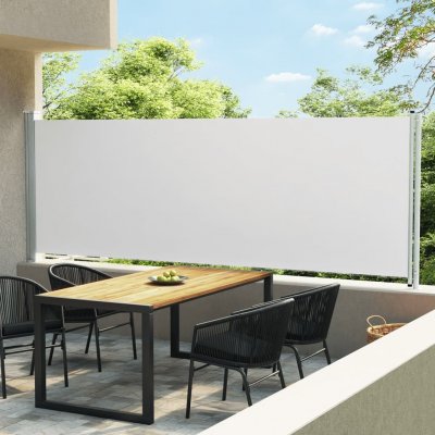vidaXL Zatahovací boční markýza/zástěna na terasu 160x600 cm krémová – Sleviste.cz