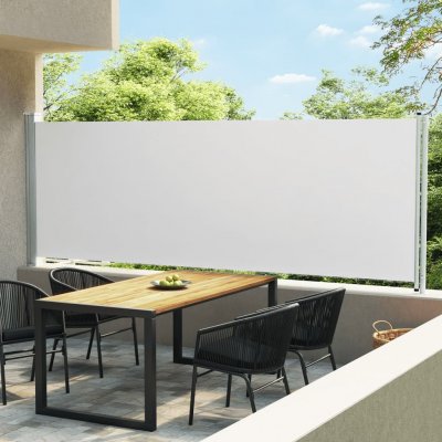 vidaXL Zatahovací boční markýza/zástěna na terasu 160x600 cm krémová – Zbozi.Blesk.cz