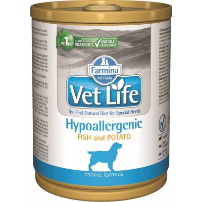 Vet Life Natural Dog Hypoallergenic Fish & Potato 12x 300 g konzerva