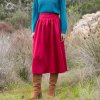 Dámská sukně Blancheporte jednobarevná dlouhá sukně, satén červená