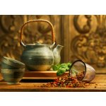 WEBLUX 5535298 Samolepka fólie Asian herb tea on an old rustic table Asijské bylinné čaje na starém rustikálním stolku rozměry 100 x 73 cm – Hledejceny.cz