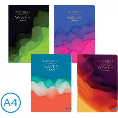Notes Záznamní kniha A4 96 listů Waves linkovaná mix – Hledejceny.cz