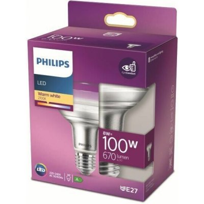 Philips LED žárovka E27 8W/100W 670lm 2700K – Zboží Mobilmania