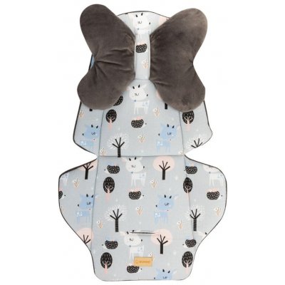 Bomimi podložka s polštářkem oboustranná Forest/Graphite minky – Sleviste.cz