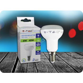 V-tac E14 LED žárovka 6W R50 Teplá bílá