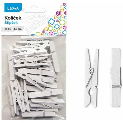 Kolíček 4,5 cm bílý, 25ks LUMA – Hledejceny.cz