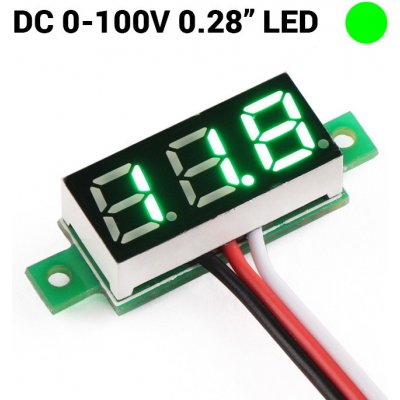 Neven V18D DC0-100V 0.28' LED digitální voltmetr zelena – HobbyKompas.cz