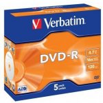 Verbatim DVD-R 4,7GB 16x, jewel, 1ks (43518) – Zboží Živě