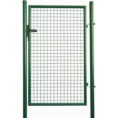 Zahradní branka, šířka 100 cm, výška 100 cm, kulaté profily, dózický zámek, mechová zelená – Sleviste.cz