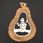 AMADEA Dřevěná ozdoba z masivu s vkladem hruška se zvonky 9 cm – Zboží Mobilmania