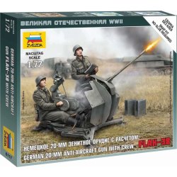 Zvezda Wargames WWII letadlo 6117 German Anti Aircraft Gun with Crew 1:72