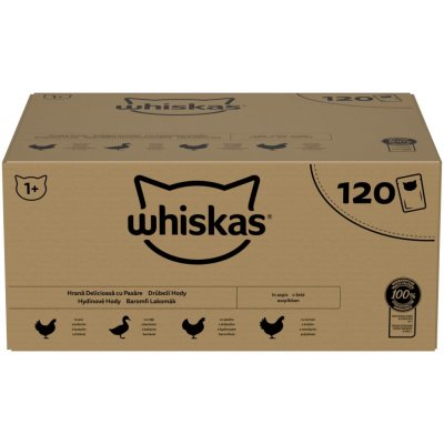 Whiskas Adult drůbeží hody v želé kuře/kachna/krůta 120 x 85 g – Hledejceny.cz