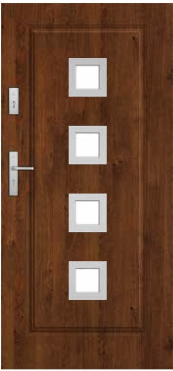 Specifikace STALPRODUKT Ocelové vchodové dveře - T21/S30, tmavý ořech  Otevírání: levé, Šířka průchodu: 800 mm - Heureka.cz