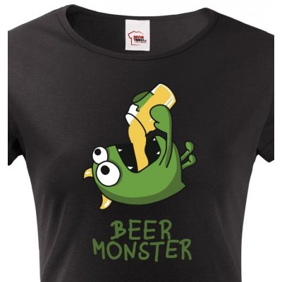 Dámské tričko Beer monster Černá – Hledejceny.cz