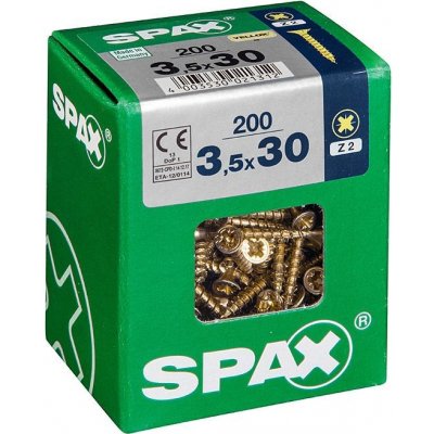 Spax Yellox Univerzální vrut, ø 3,5 × 30 mm, PZ2, zápustná hlava, 200 ks 4081020350307 – Hledejceny.cz
