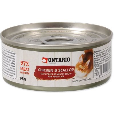 Ontario Cat Chicken Pieces Scallop 12 x 95 g – Hledejceny.cz