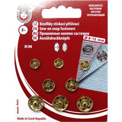 KOH-I-NOOR Kovová patentka 8-12mm zlatá 8ks – Zboží Mobilmania