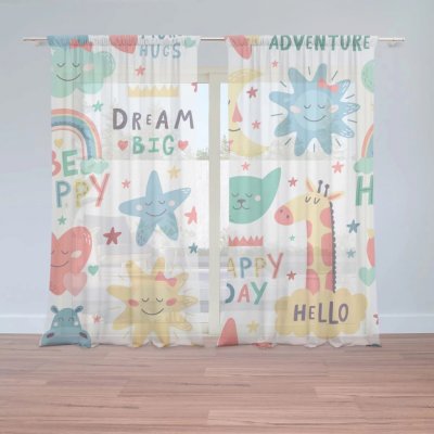 Záclony Happy day: 2 ks - 150x250 cm - Sablio – Hledejceny.cz