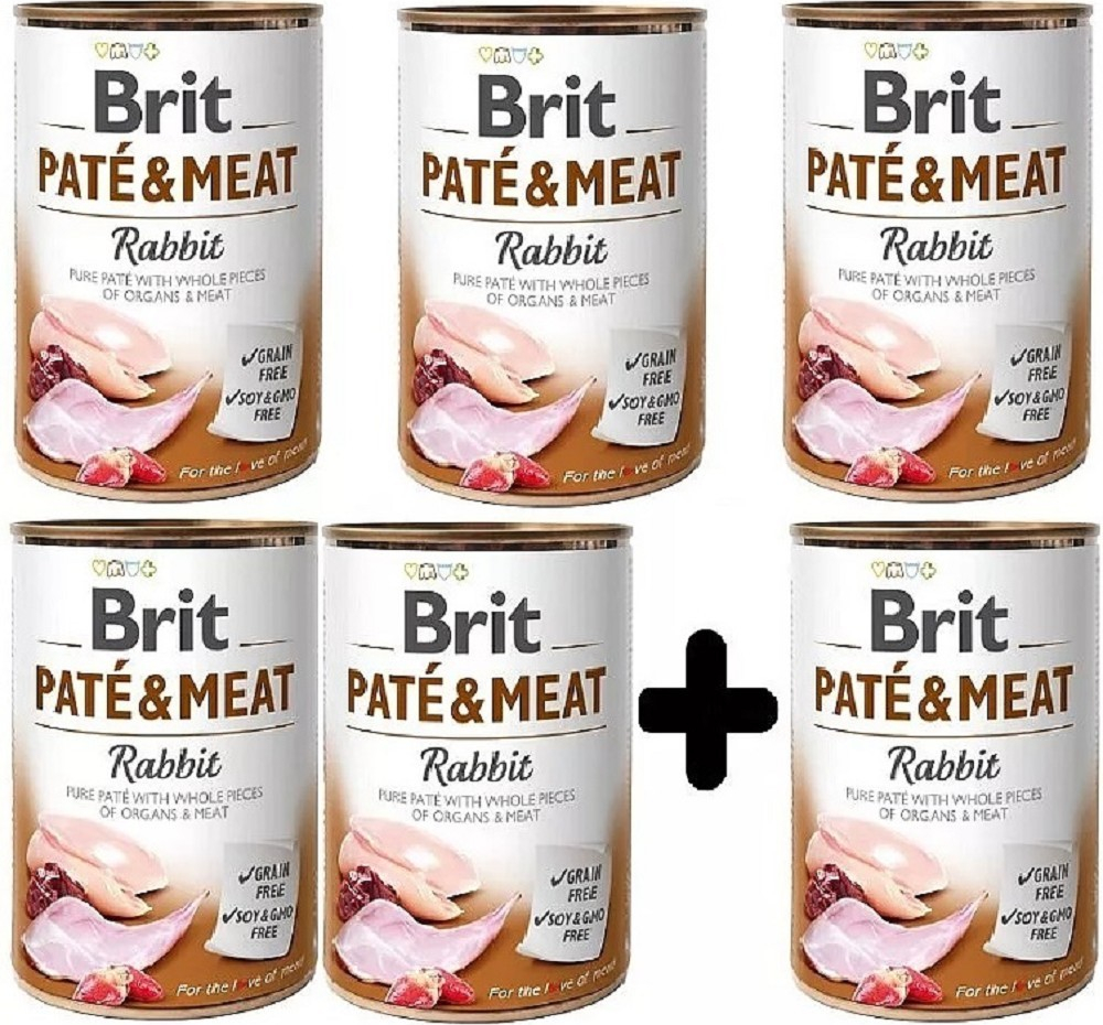Brit Paté & Meat Dog Rabbit 6 x 400 g