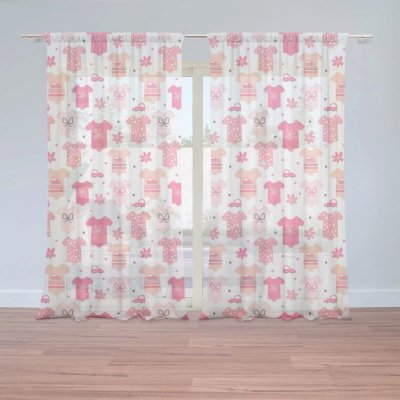 Záclony Růžové oblečky: 2 ks - 150x250 cm - Sablio – Hledejceny.cz