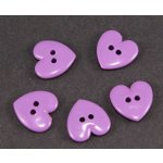 Knoflík ve tvaru srdíčka - fialová - rozměr 1,4 cm x 1,4 cm – Sleviste.cz