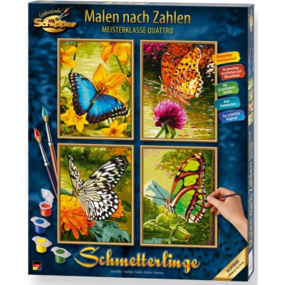 Schipper Malování podle čísel Motýli Schmetterlinge 4 plátna 18 x 24 cm – Hledejceny.cz