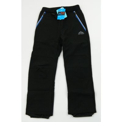 Kugo Dětské oteplené softshellové kalhoty černá + modrá – Zboží Mobilmania