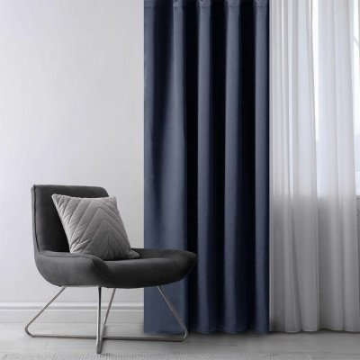 Zatěmňovací závěs blackout RESTILO indigo 140 x 245 cm sada 2 ks – Zboží Dáma