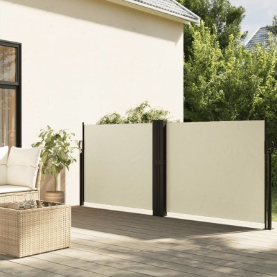 vidaXL Zatahovací boční markýza krémová 117 x 1 200 cm – Zboží Mobilmania