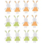 Anděl Přerov Dřevění zajíčci v sukýnce s lepíkem 4 cm, 12 ks – Zboží Mobilmania