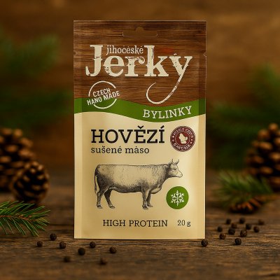 Jihočeské Jerky Hovězí s bylinkami 20 g – Zboží Dáma