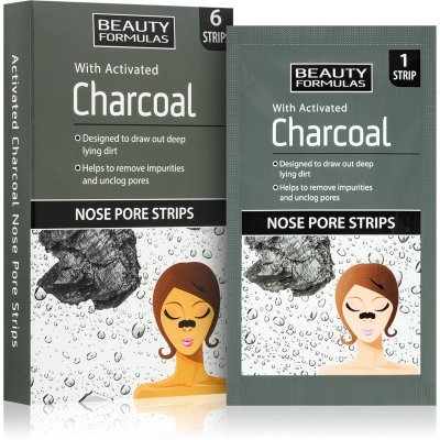 Beauty Formulas Charcoal čistící náplasti na nos 6 ks – Zboží Mobilmania