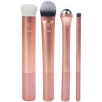 Real Techniques Brushes Prep & Prime sada kosmetický štětec na podkladovou bázi + exfoliační štětec + chladivý roll-on pro oční okolí + exfoliační štětec na rty – Zboží Mobilmania