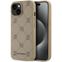 Karl lagerfeld PU Karl Heads Pattern Magsafe pro iPhone 15 Beige