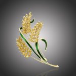 Éternelle exkluzivní brož Swarovski Elements Egidia design ječmen B2249/CO zlatá – Zboží Dáma