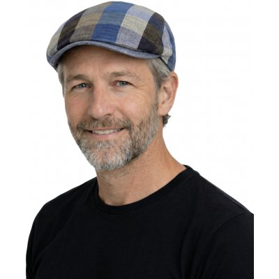 Fiebig Headwear since 1903 Pánská letní lněná kostkovaná bekovka modrá – Hledejceny.cz