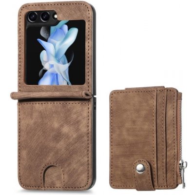 Pouzdro Zipper Wallet Samsung Galaxy Z Flip 5 hnědé – Zboží Mobilmania