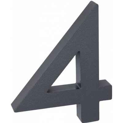 Domovní číslo 3D - „4“, 100 mm, hliník, matný antracit RN.100LV.4.AL.AM.3D – Hledejceny.cz