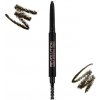 Tužka na obočí Makeup Revolution Duo Brow Pencil precizní tužka na obočí s kartáčkem Dark Brown 1,5 g