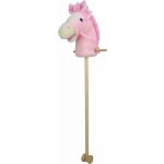 Kůň jednorožec na tyči plyš 80cm na baterie se zvukem Teddies růžový v sáčku – Hledejceny.cz