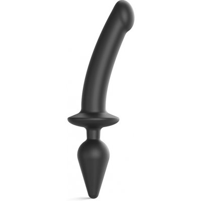 Strap on me Semi Realistic Switch Plug in 2in1 Dildo & Butt Plug Black XXL – Zboží Mobilmania