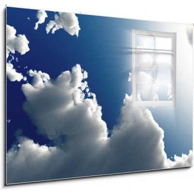 Skleněný obraz 1D - 100 x 70 cm - Window in sky Okno na obloze – Zbozi.Blesk.cz