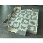 KIK Kontrastní pěnové puzzle 30 x 30 cm 36 ks šedá krémová – Zboží Dáma