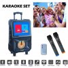 Karaoke Karaoke set párty pro děti i dospělé 40W reproduktor a 14 dotykový displej a 2 bluetooth mikrofony