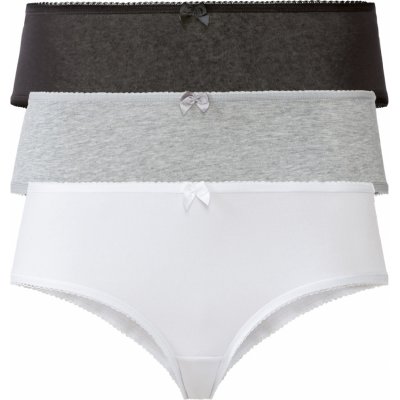esmara Dámské kalhotky s BIO bavlnou, 3 kusy (S (36/38), černá/šedá/bílá)