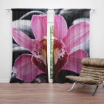 Sablio Závěs Růžová orchidea: 2ks 140x250cm – Hledejceny.cz